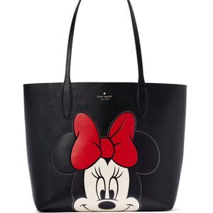 New Disney X Kate Spade Reversible Minnie Large Tote Black Multi